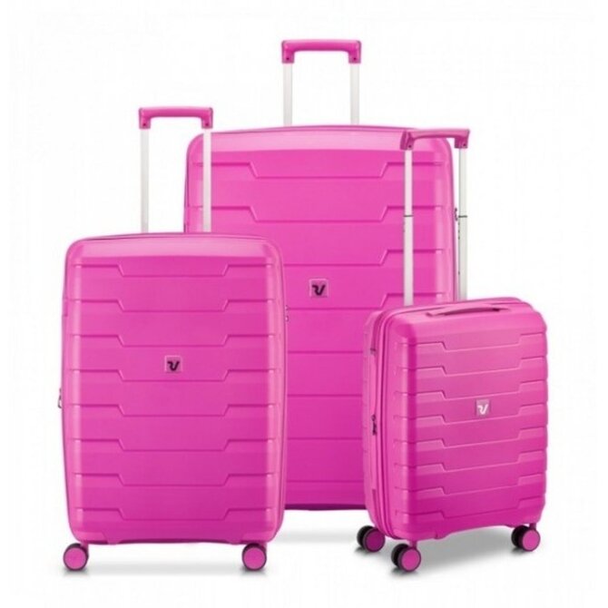 Cestovní kufry set 3ks Roncato Skyline 2.0 S,M,L růžová, Polypropylen