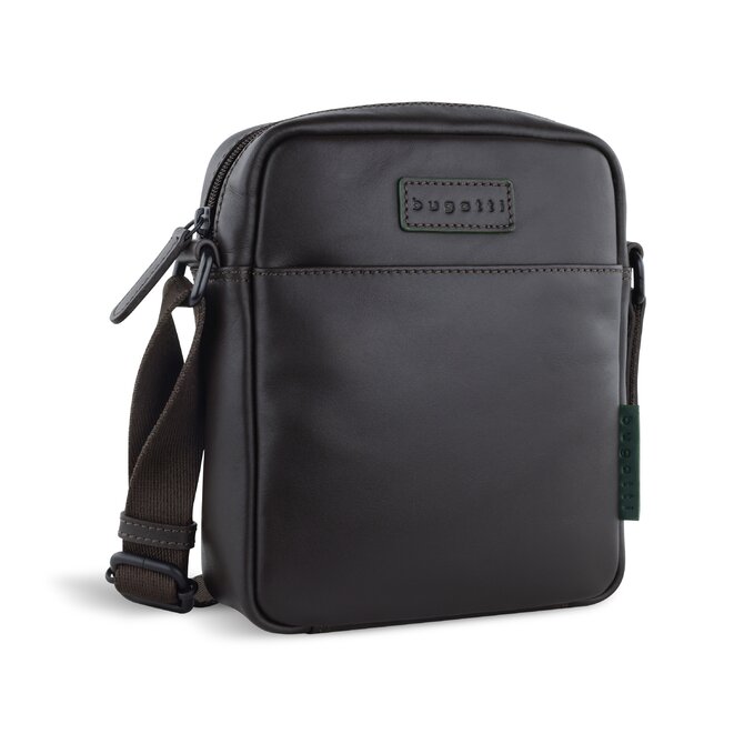 Taška přes rameno Bugatti Clark cross S hnědá, Kůže