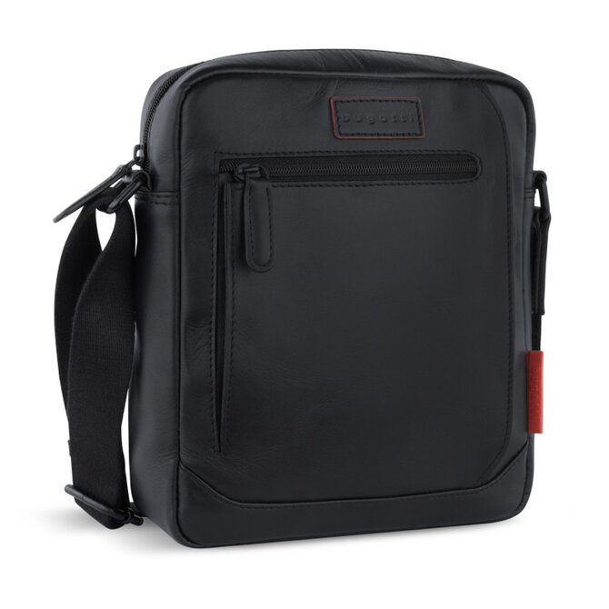 Taška přes rameno Bugatti Clark cross M černá, Kůže