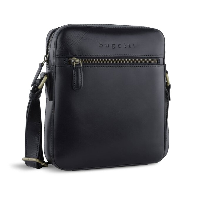 Taška přes rameno Bugatti Remo S černá, Kůže