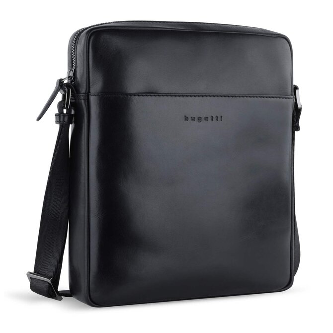 Taška přes rameno Bugatti Romano M černá, Kůže