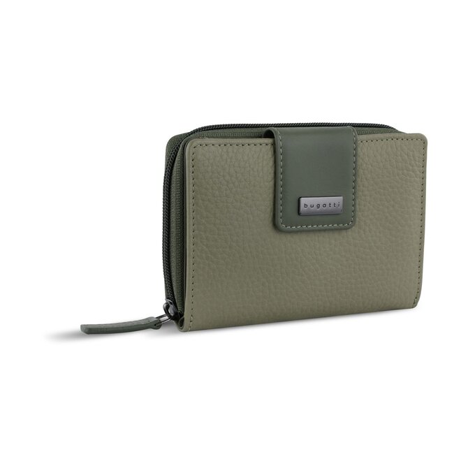 Dámská peněženka Bugatti Sina zip S zelená, Kůže