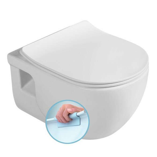 Sapho BRILLA závěsná WC mísa, Rimless, 36,5x53 cm, bílá -
