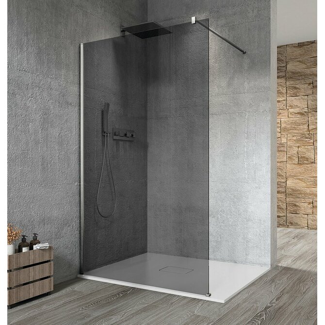 Gelco VARIO CHROME jednodílná sprchová zástěna k instalaci ke stěně, kouřové sklo, 1200 mm -