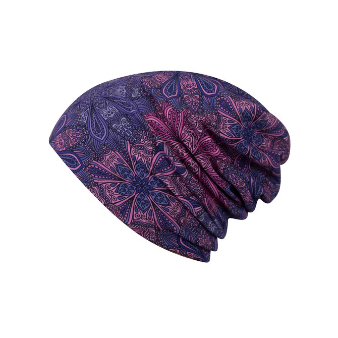 Ebbie Bavlněná čepice Beanie - MANDALA FIALOVÁ Velikost: 0-1 0-1