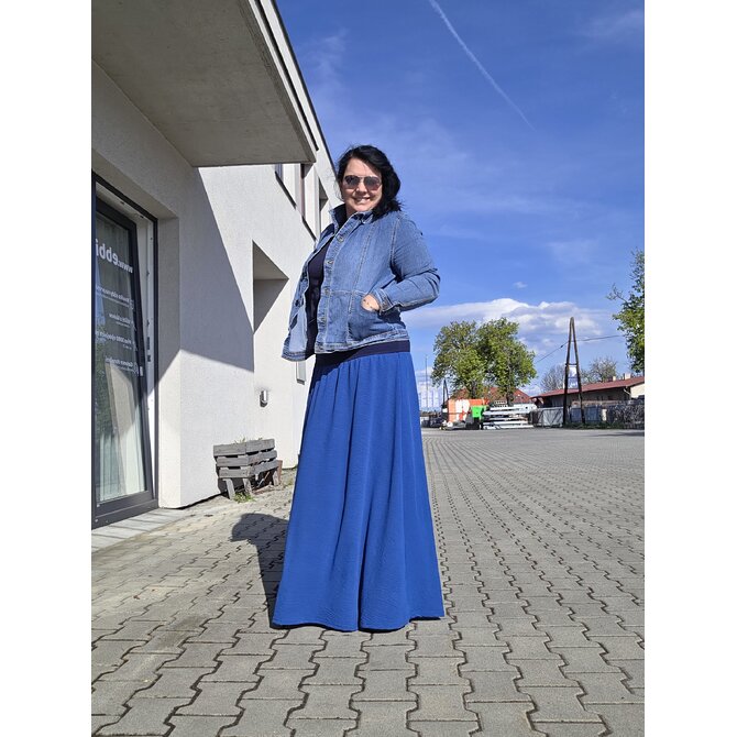 Ebbie Sukně dlouhá mačkaná viskóza - TMAVOMODRÁ Velikost: XL/XXL XL/XXL