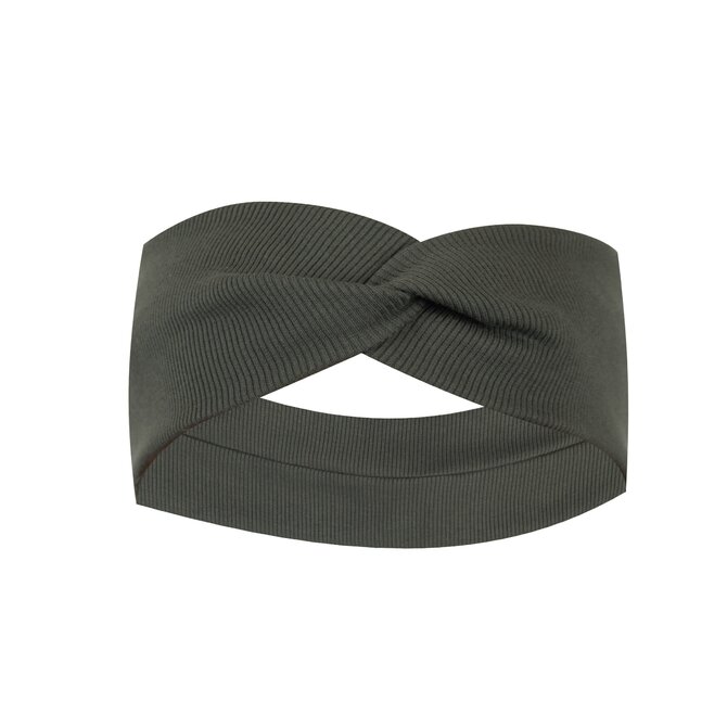 Ebbie Bavlněná čelenka - KHAKI - ŽEBROVANÁ Velikost: 1-3 1-3