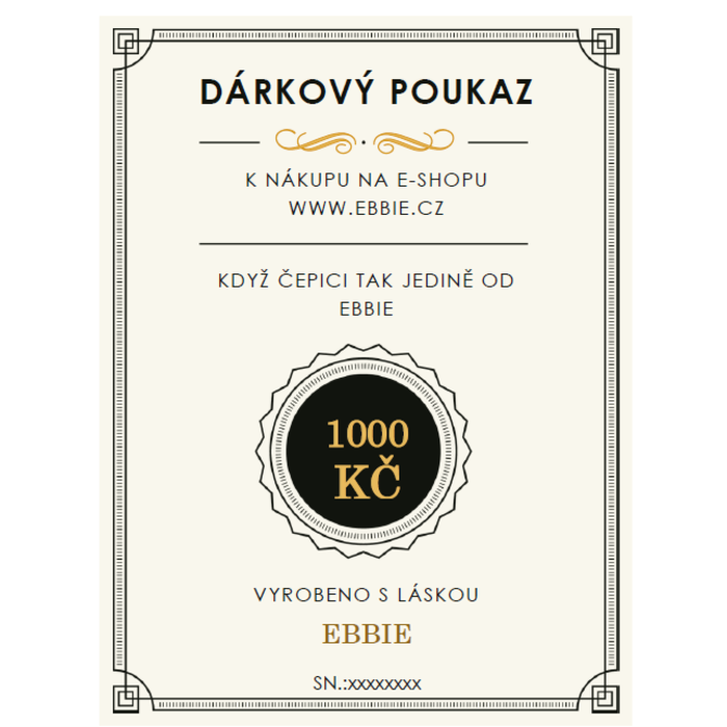Ebbie Dárkový poukaz Hladký úplet