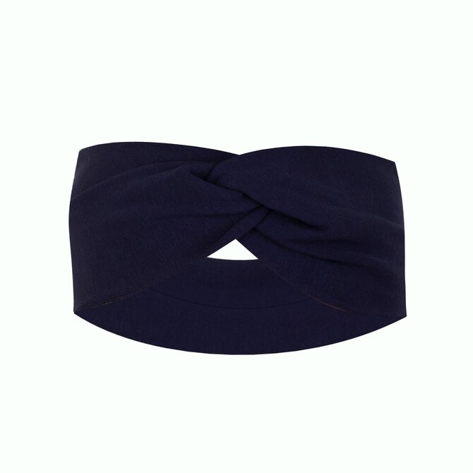 Ebbie Bavlněná čelenka - MODRÁ Velikost: M M, Hladký úplet