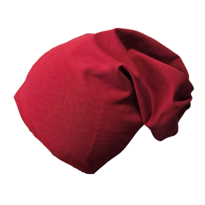 Ebbie Bavlněná čepice culíkovka - BORDÓ Velikost: 54 54, Hladký úplet