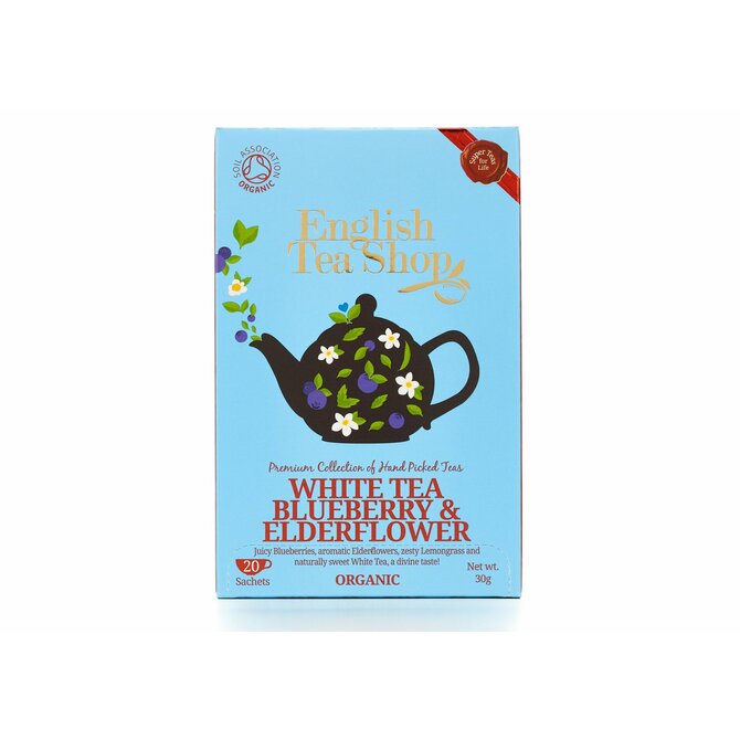 English Tea Shop Bílý čaj, borůvka a bezový květ 30 g, 20 ks bio ETS20