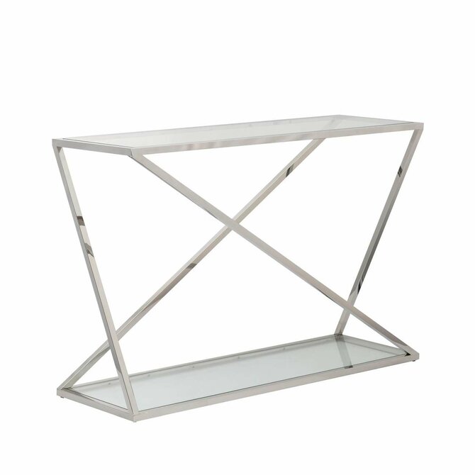 Dekoria Boční stolek - konzole Vertigo silver 120x40x80cm, 120 x 40 x 80 cm