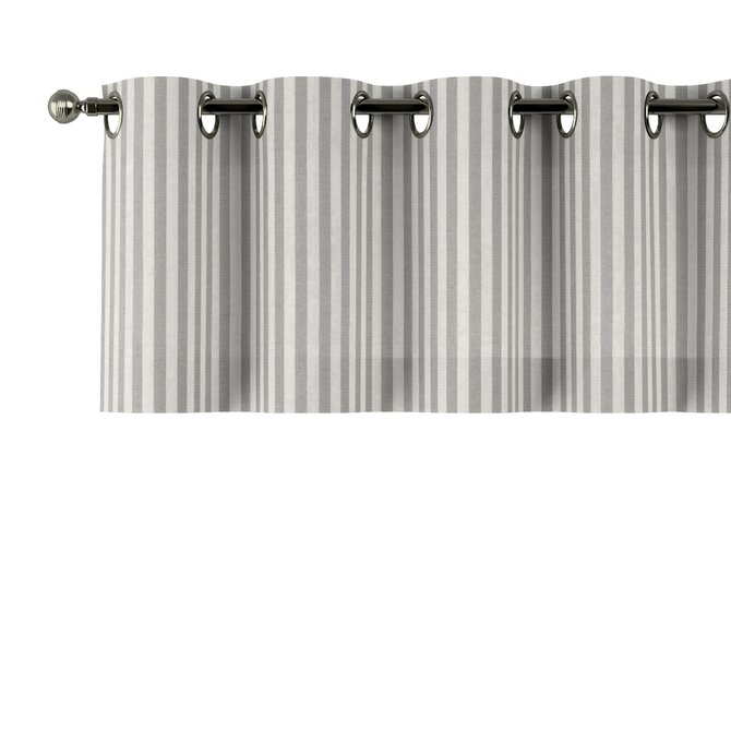 Dekoria Lambrekin na kroužcích, šedo - bílá - pruhy, 260 x 40 cm, Quadro, 136-12