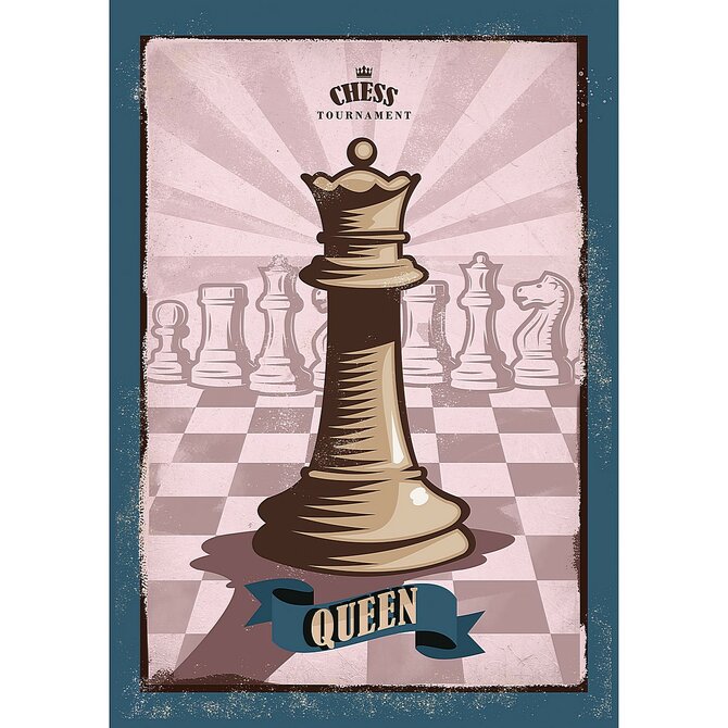 Dekoria Obraz na plátně Vintage Chess II, 50 x 70 cm