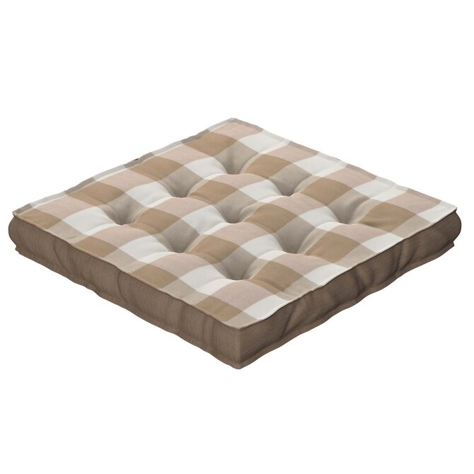 Dekoria Sedák Kuba s úchytem 40x40x6cm nebo 50x50x10cm, béžovo-hnědá kostka velká, 50 x 50 x 10 cm, Quadro, 136-08