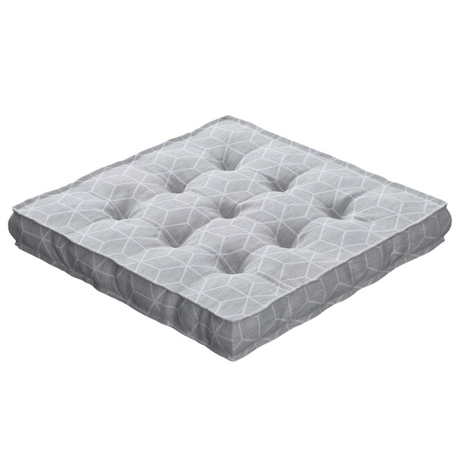 Dekoria Sedák Kuba s úchytem 40x40x6cm nebo 50x50x10cm, vzor na šedavém podkladu, 50 x 50 x 10 cm, Sunny, 143-50