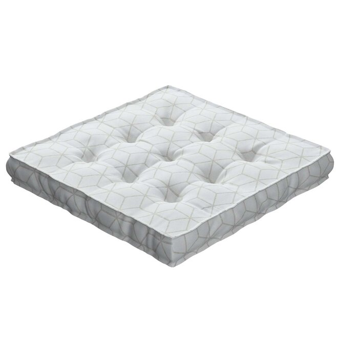 Dekoria Sedák Kuba s úchytem 40x40x6cm nebo 50x50x10cm, vzor na krémově bílém podkladu, 50 x 50 x 10 cm, Sunny, 143-51