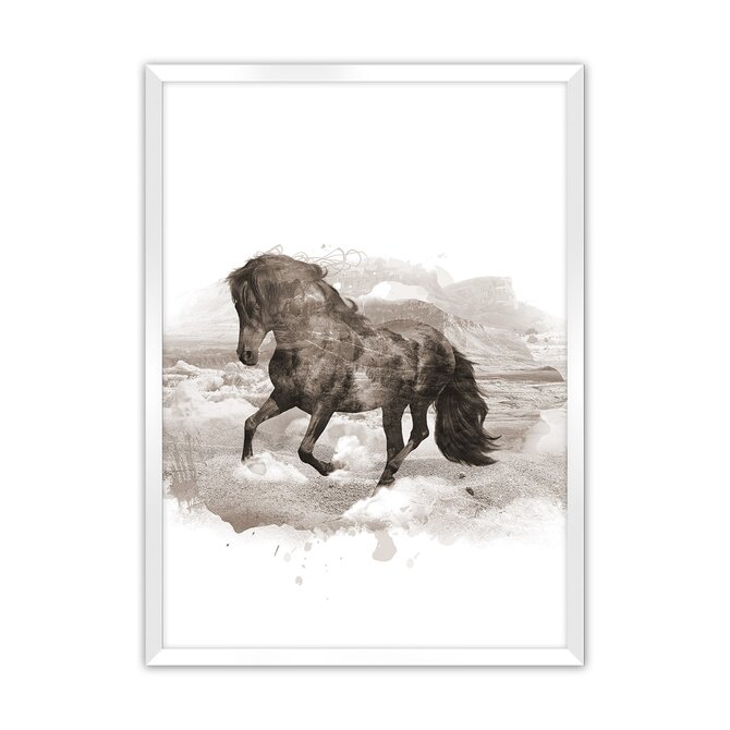 Dekoria Plakát Horse, 21 x 30 cm, Volba rámku: Bílý