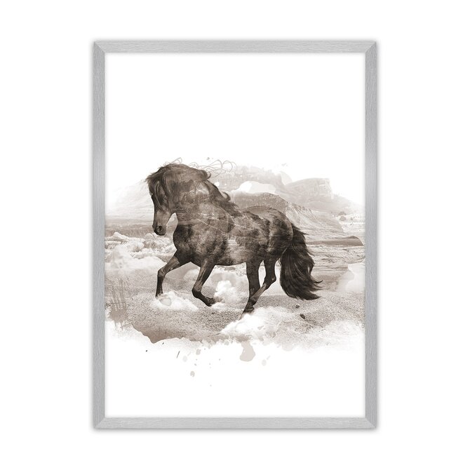 Dekoria Plakát Horse, 30 x 40 cm, Volba rámku: Stříbrný