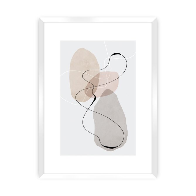 Dekoria Plakát Abstract Lines I, 30 x 40 cm, Ramka: Biała