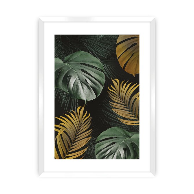 Dekoria Plakát Golden Leaves I, 40 x 50 cm, Zvolit rámek: Bílý
