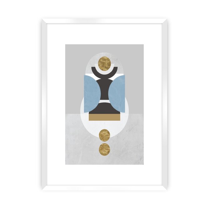 Dekoria Plakát Geometric Shapes I, 40 x 50 cm, Ramka: Biała