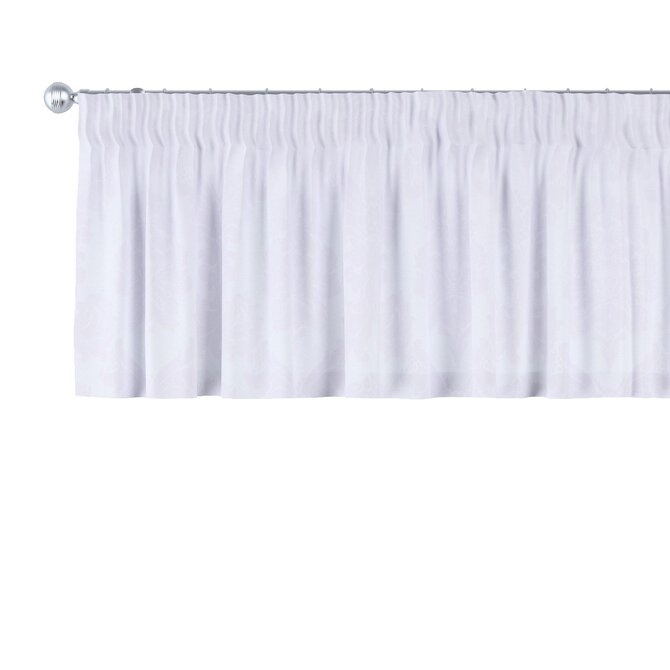 Dekoria Lambrekin na řasící pásce, bílá, 390 x 40 cm, Damasco, 613-00