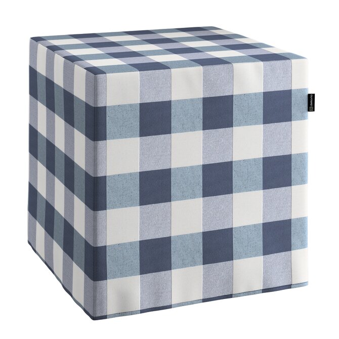 Dekoria Sedák Cube - kostka pevná 40x40x40, tmavě modrá kostka velká, 40 x 40 x 40 cm, Quadro, 136-03