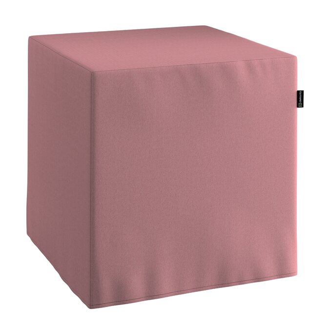 Dekoria Sedák Cube - kostka pevná 40x40x40, matně růžová, 40 x 40 x 40 cm, Cotton Panama, 702-43