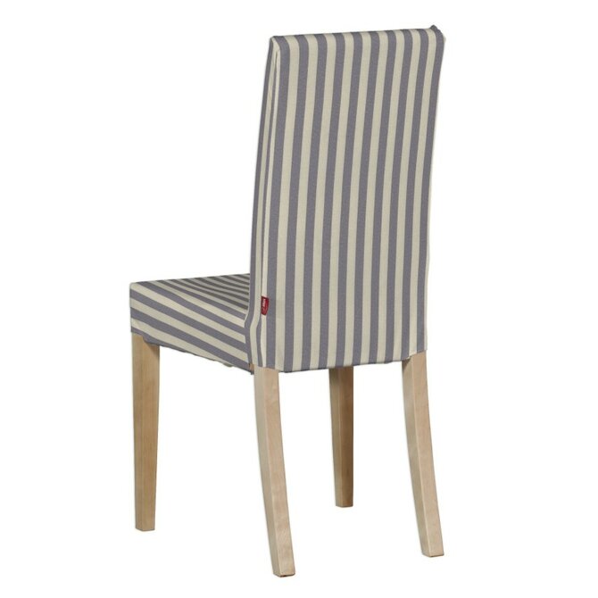 Dekoria Potah na židli IKEA  Harry, krátký, tmavě modrá - bílá - pruhy, židle Harry, Quadro, 136-02