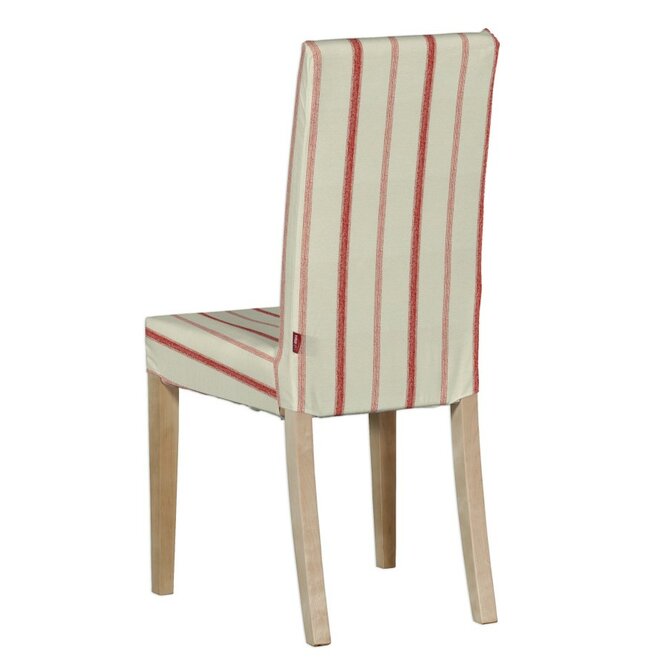 Dekoria Potah na židli IKEA  Harry, krátký, režný podklad, červené pásky, židle Harry, Avignon, 129-15