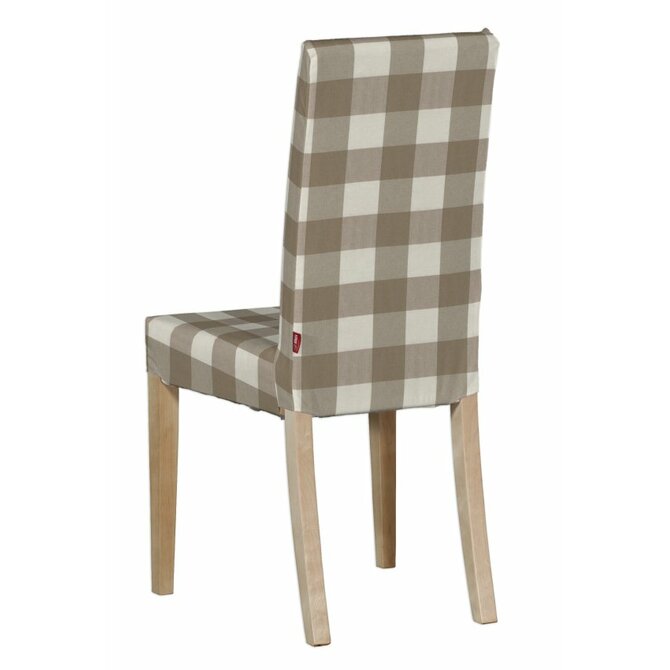 Dekoria Potah na židli IKEA  Harry, krátký, béžovo-hnědá kostka velká, židle Harry, Quadro, 136-08