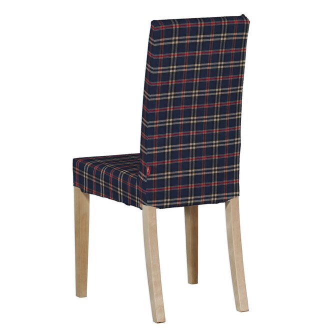 Dekoria Potah na židli IKEA  Harry, krátký, kostka modro-červená, židle Harry, Bristol, 142-68