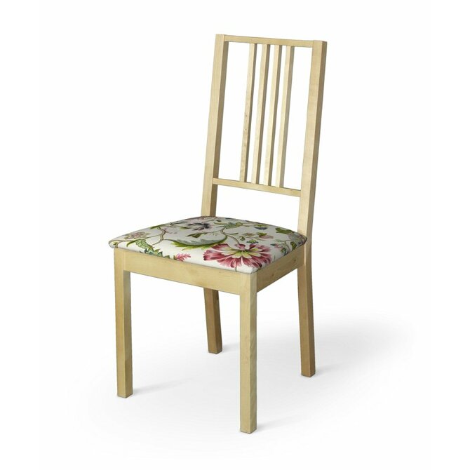 Dekoria Potah na sedák židle Börje, pohádkové květy na světlém podkladu, potah sedák židle Börje, Londres, 122-00