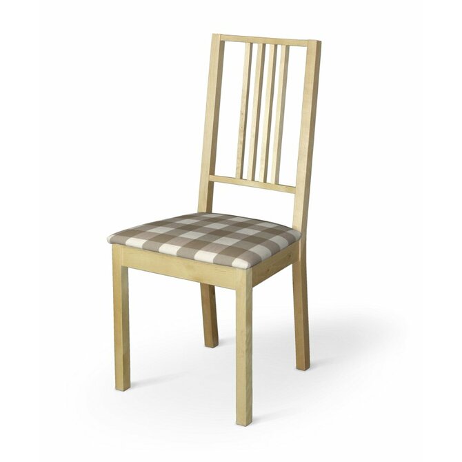 Dekoria Potah na sedák židle Börje, béžovo-hnědá kostka velká, potah sedák židle Börje, Quadro, 136-08