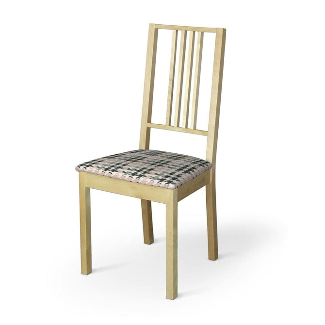 Dekoria Potah na sedák židle Börje, růžovo-šedo-černé pepito, potah sedák židle Börje, SALE - doprodej, 137-75
