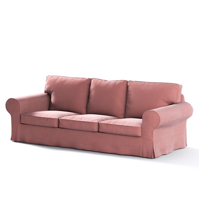 Dekoria Potah na pohovku IKEA  Ektorp 3-místná, nerozkládací, korálová růžová, pohovka Ektorp 3-místná, nerozkládací, Velvet, 704-30