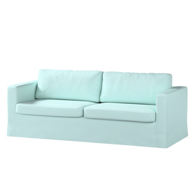 Dekoria Potah na pohovku IKEA  Karlstad 3-místná, nerozkládací, dlouhý, pastelově blankytná , pohovka Karlstad 3-místná, Cotton Panama, 702-10