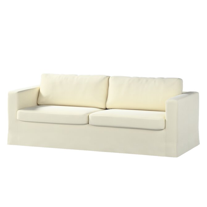 Dekoria Potah na pohovku IKEA  Karlstad 3-místná, nerozkládací, dlouhý, smetanově bílá, pohovka Karlstad 3-místná, Velvet, 704-10