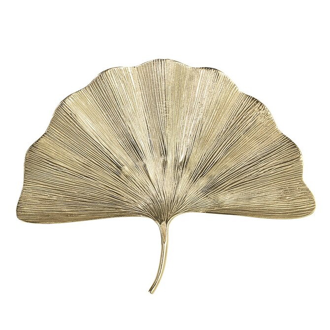 Dekoria Nástěnná dekorace Ginkgo Gold II výška 59cm, 76 x 7,5 x 59 cm