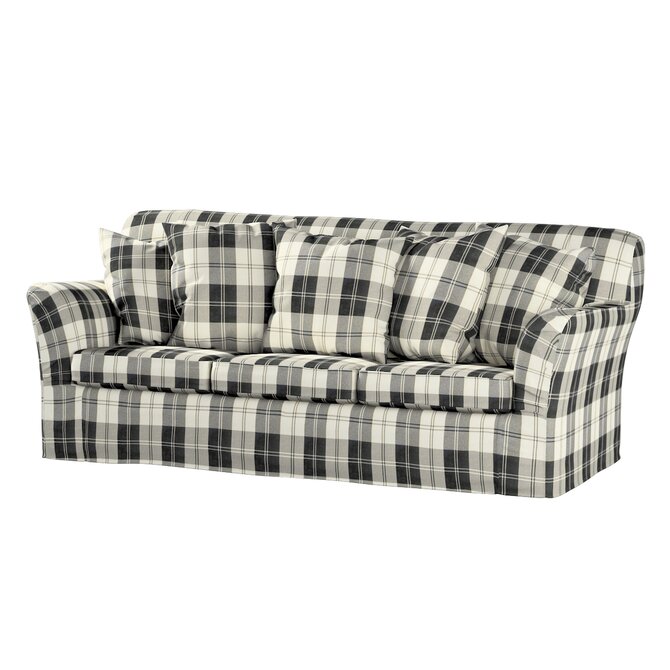 Dekoria Potah na pohovku IKEA  Tomelilla 3-místná nerozkládací,  černo-bílá kostka, pohovka Tomelilla 3-místná, Edinburgh, 115-74