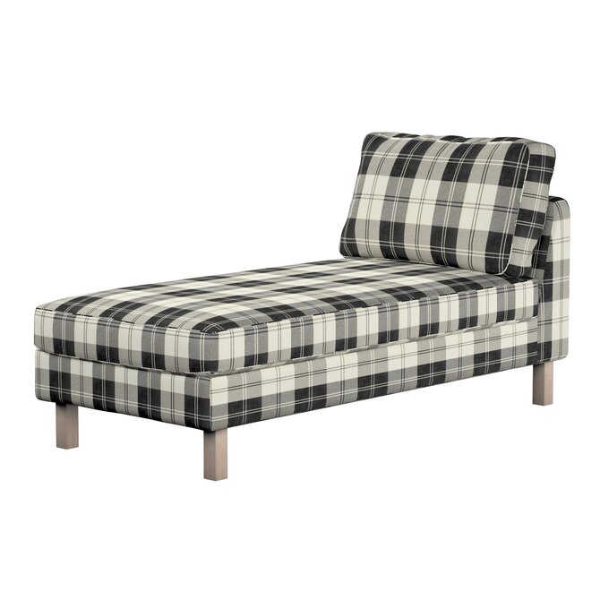 Dekoria Potah na šezlong IKEA Karlstad samostatný, krátký,  černo-bílá kostka, Potah na šezlong Karlstad samostatný, Edinburgh, 115-74
