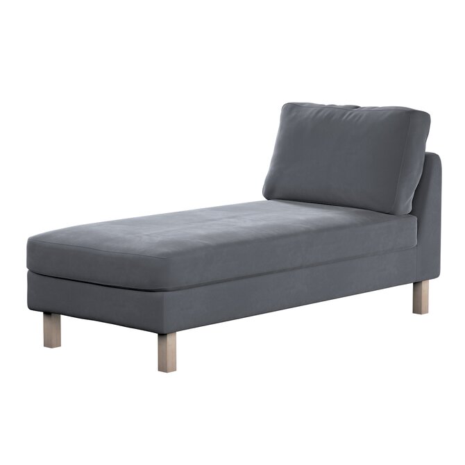 Dekoria Potah na šezlong IKEA Karlstad samostatný, krátký, grafitová šeď, Potah na šezlong Karlstad samostatný, Velvet, 704-12
