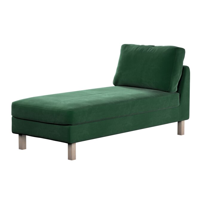Dekoria Potah na šezlong IKEA Karlstad samostatný, krátký, lahvová zeleň, Potah na šezlong Karlstad samostatný, Velvet, 704-13