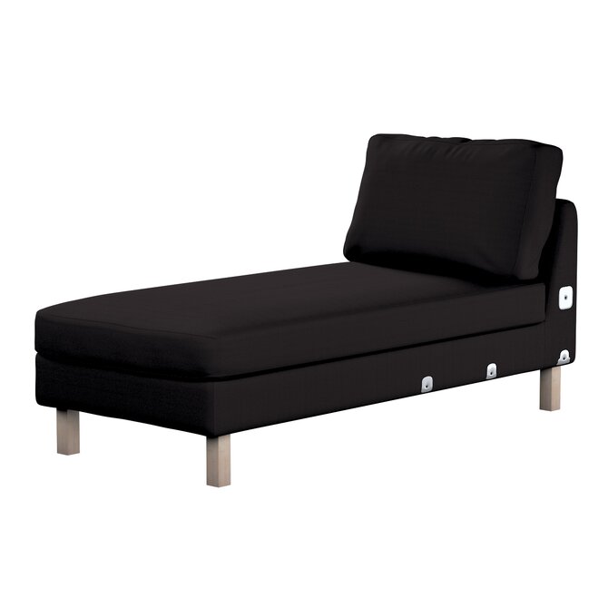 Dekoria Potah na přídavný šezlong IKEA Karlstad, krátký, Shadow Grey - grafitová, Potah na přídavný šezlong Karlstad, Cotton Panama, 702-08