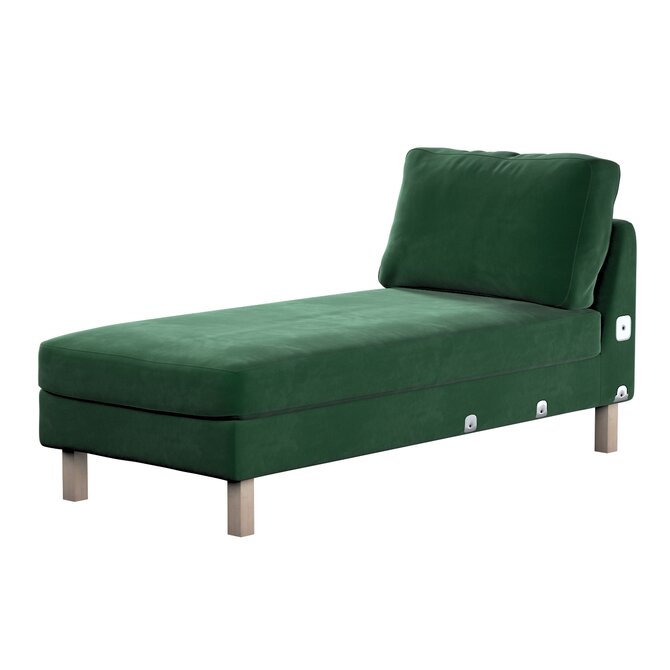 Dekoria Potah na přídavný šezlong IKEA Karlstad, krátký, lahvová zeleň, Potah na přídavný šezlong Karlstad, Velvet, 704-13