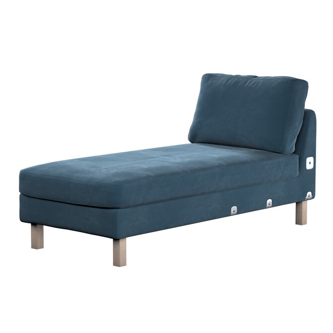 Dekoria Potah na přídavný šezlong IKEA Karlstad, krátký, staroněmecká modrá, Potah na přídavný šezlong Karlstad, Velvet, 704-16