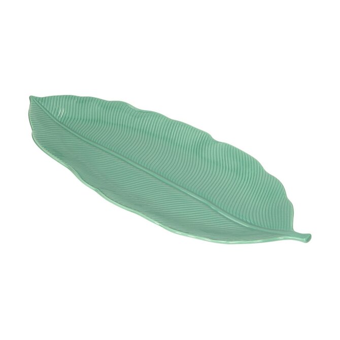 Dekoria Talíř Jungle Leaves 47cm light green, 47 x 19 x 3 cm