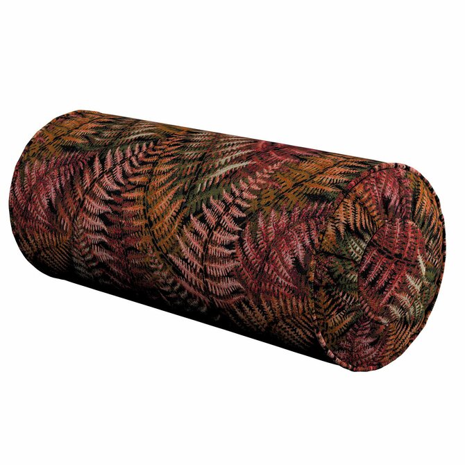 Dekoria Válec s čelními záložkami, bordowo-złote liście, Ø 20 x 50 cm, Intenso Premium, 144-19