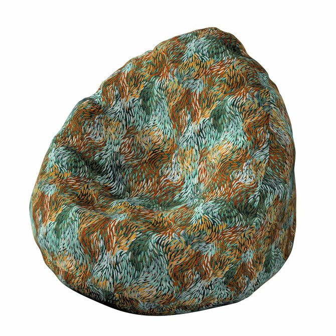 Dekoria Sedací vak s volbou látky - 3 velikosti, zielono-pomarańczowy, Ø50 x 85 cm, Intenso Premium, 144-31